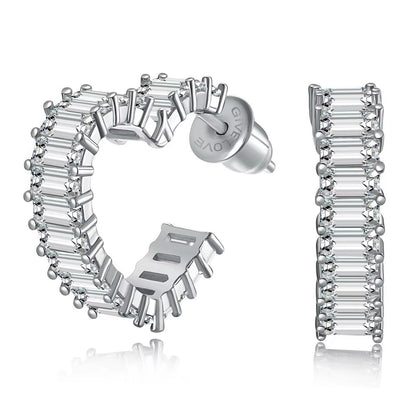 Sapphiresoul™ Emerald-Cut Heart Earrings – Love That Sparkles in Every Shade